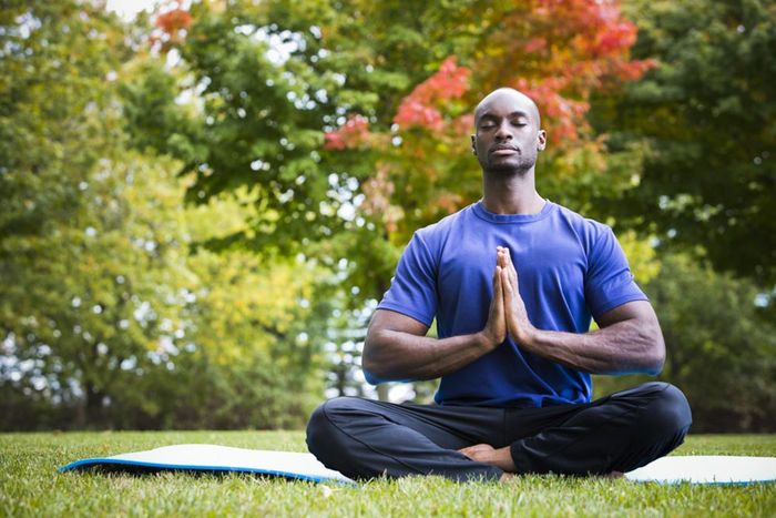 Calm yoga and meditation practice